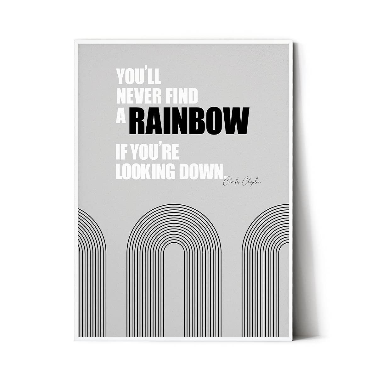 Amazon.co.jp: E.hina モノクロポスター【RAINBOW】モノトーン 白黒